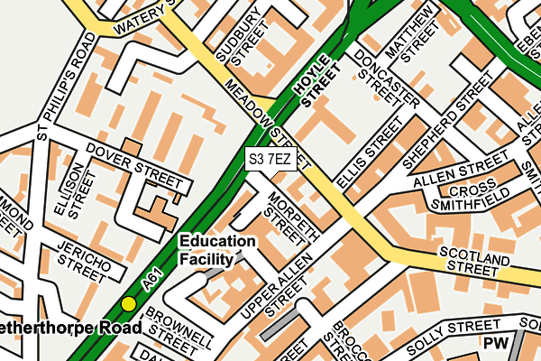 S3 7EZ map - OS OpenMap – Local (Ordnance Survey)