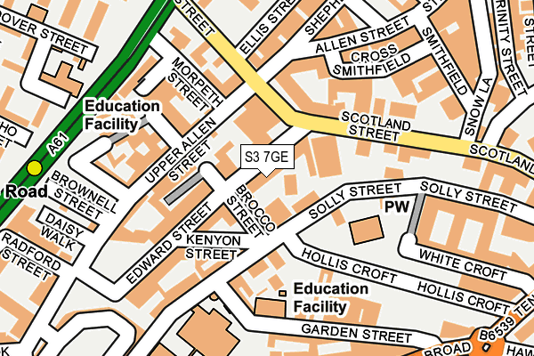 S3 7GE map - OS OpenMap – Local (Ordnance Survey)