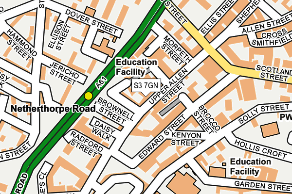S3 7GN map - OS OpenMap – Local (Ordnance Survey)