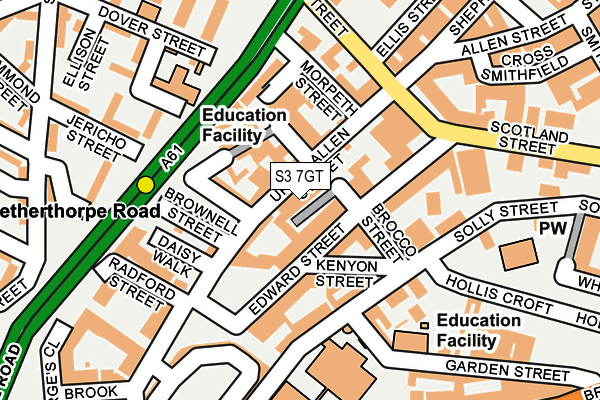 S3 7GT map - OS OpenMap – Local (Ordnance Survey)