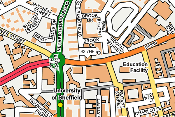 S3 7HE map - OS OpenMap – Local (Ordnance Survey)