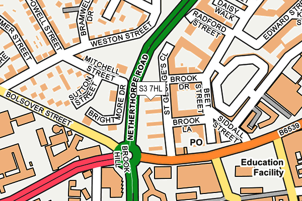 S3 7HL map - OS OpenMap – Local (Ordnance Survey)
