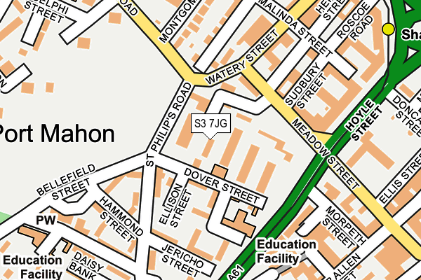 S3 7JG map - OS OpenMap – Local (Ordnance Survey)