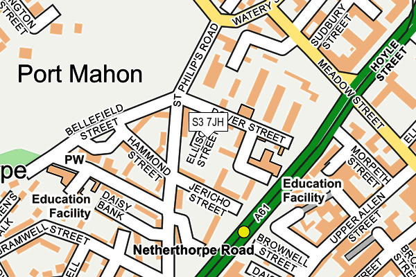 S3 7JH map - OS OpenMap – Local (Ordnance Survey)