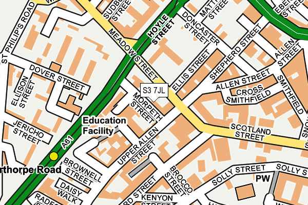 S3 7JL map - OS OpenMap – Local (Ordnance Survey)