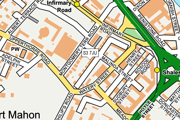 S3 7JU map - OS OpenMap – Local (Ordnance Survey)