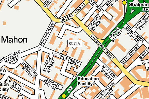 S3 7LA map - OS OpenMap – Local (Ordnance Survey)