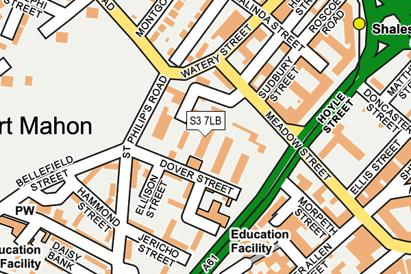 S3 7LB map - OS OpenMap – Local (Ordnance Survey)