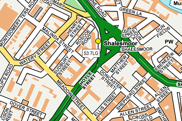 S3 7LG map - OS OpenMap – Local (Ordnance Survey)