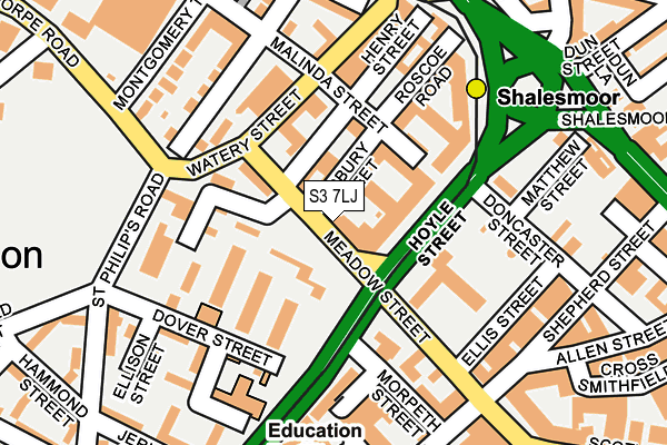 S3 7LJ map - OS OpenMap – Local (Ordnance Survey)