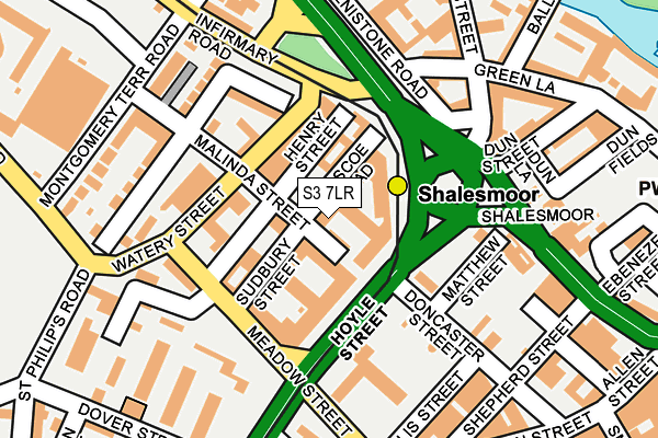 S3 7LR map - OS OpenMap – Local (Ordnance Survey)
