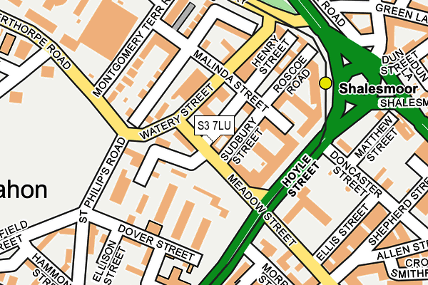 S3 7LU map - OS OpenMap – Local (Ordnance Survey)