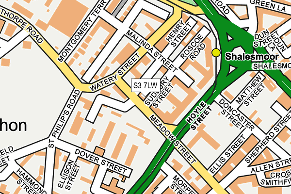 S3 7LW map - OS OpenMap – Local (Ordnance Survey)