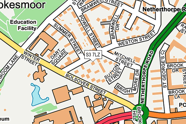 S3 7LZ map - OS OpenMap – Local (Ordnance Survey)
