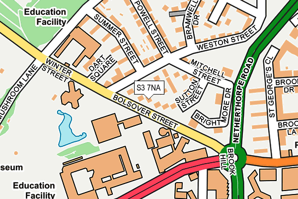 S3 7NA map - OS OpenMap – Local (Ordnance Survey)