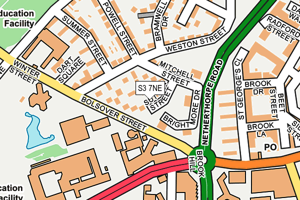 S3 7NE map - OS OpenMap – Local (Ordnance Survey)