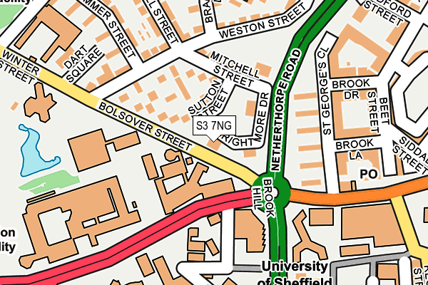 S3 7NG map - OS OpenMap – Local (Ordnance Survey)