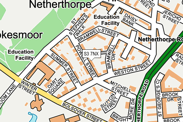 S3 7NX map - OS OpenMap – Local (Ordnance Survey)