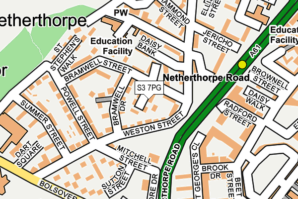 S3 7PG map - OS OpenMap – Local (Ordnance Survey)