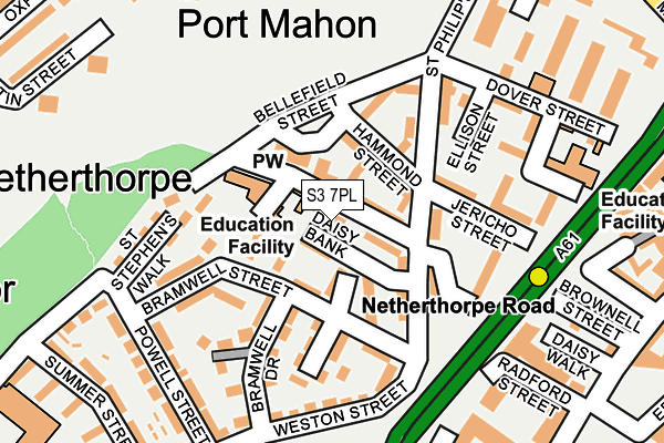 S3 7PL map - OS OpenMap – Local (Ordnance Survey)
