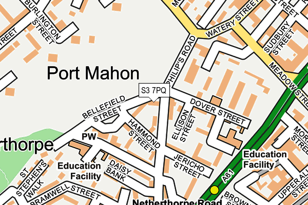 S3 7PQ map - OS OpenMap – Local (Ordnance Survey)