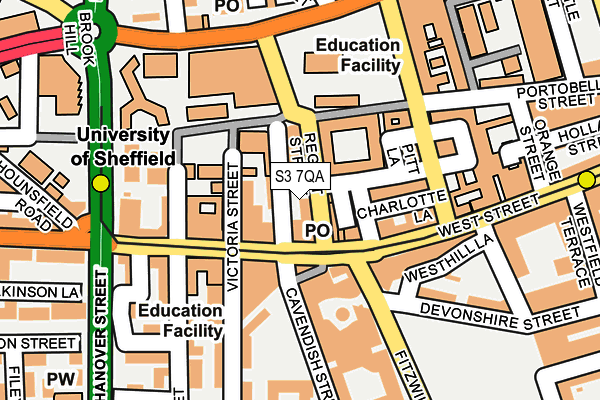 S3 7QA map - OS OpenMap – Local (Ordnance Survey)