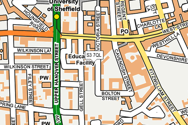 S3 7QL map - OS OpenMap – Local (Ordnance Survey)
