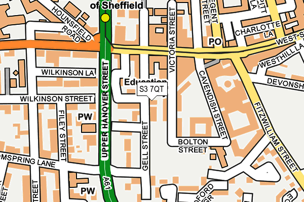 S3 7QT map - OS OpenMap – Local (Ordnance Survey)