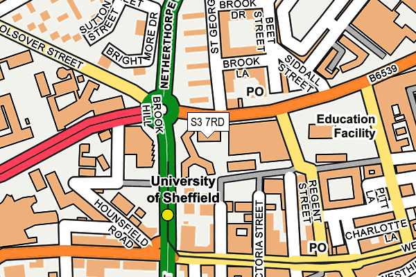 S3 7RD map - OS OpenMap – Local (Ordnance Survey)