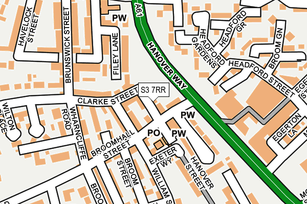 S3 7RR map - OS OpenMap – Local (Ordnance Survey)