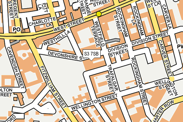 S3 7SB map - OS OpenMap – Local (Ordnance Survey)