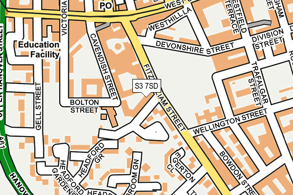 S3 7SD map - OS OpenMap – Local (Ordnance Survey)