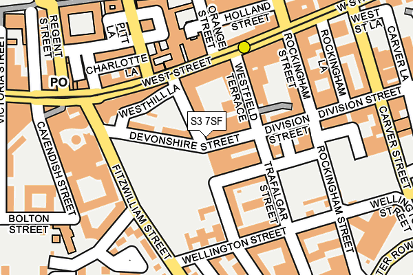 S3 7SF map - OS OpenMap – Local (Ordnance Survey)