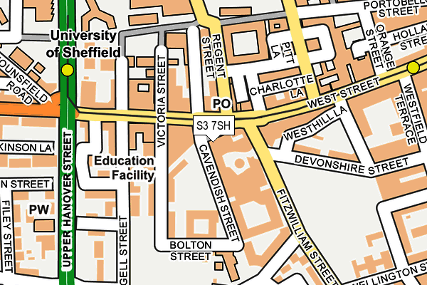 S3 7SH map - OS OpenMap – Local (Ordnance Survey)