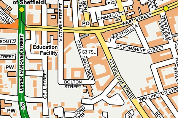S3 7SL map - OS OpenMap – Local (Ordnance Survey)
