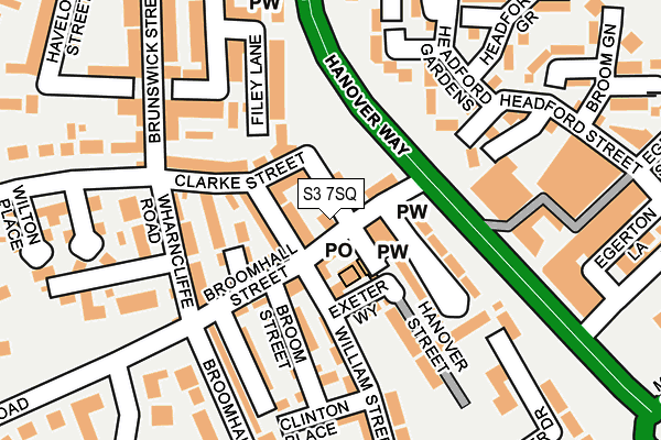 S3 7SQ map - OS OpenMap – Local (Ordnance Survey)