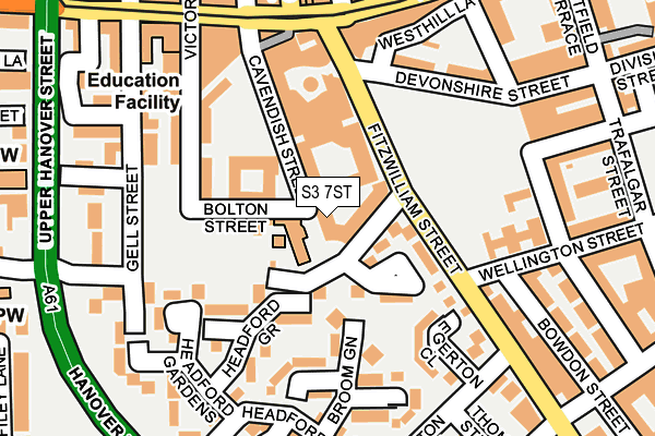 S3 7ST map - OS OpenMap – Local (Ordnance Survey)