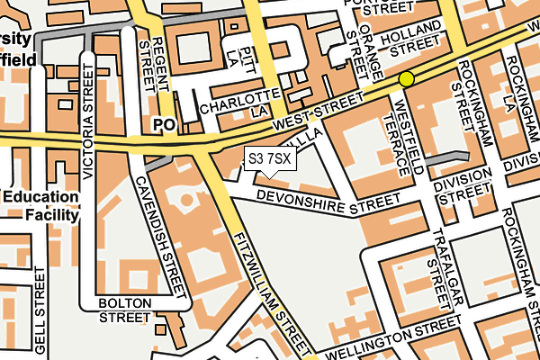 S3 7SX map - OS OpenMap – Local (Ordnance Survey)