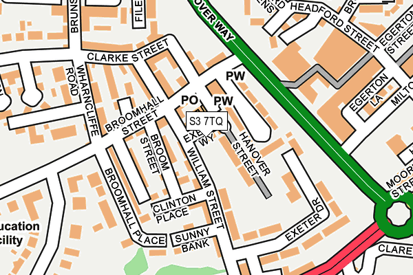 S3 7TQ map - OS OpenMap – Local (Ordnance Survey)