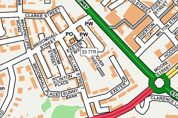 S3 7TR map - OS OpenMap – Local (Ordnance Survey)