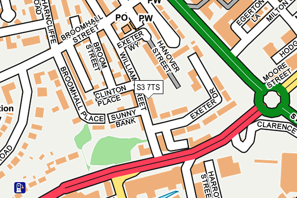 S3 7TS map - OS OpenMap – Local (Ordnance Survey)