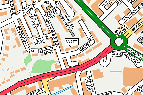 S3 7TT map - OS OpenMap – Local (Ordnance Survey)