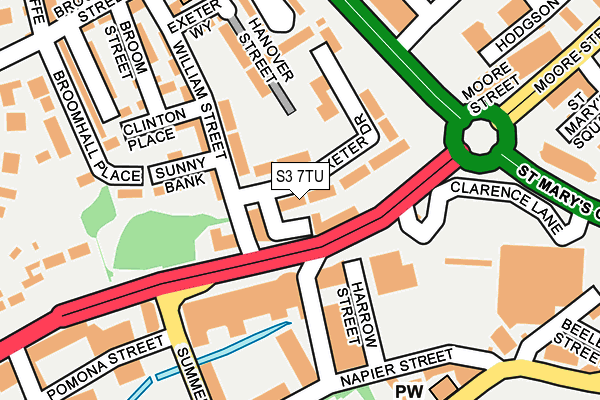 S3 7TU map - OS OpenMap – Local (Ordnance Survey)