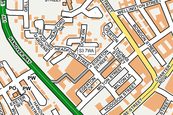 S3 7WA map - OS OpenMap – Local (Ordnance Survey)