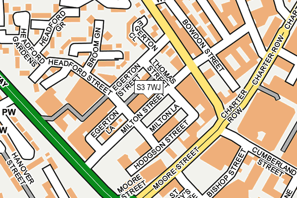 S3 7WJ map - OS OpenMap – Local (Ordnance Survey)