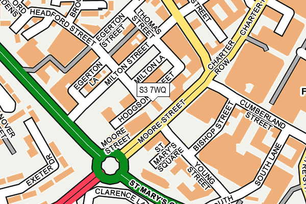 S3 7WQ map - OS OpenMap – Local (Ordnance Survey)