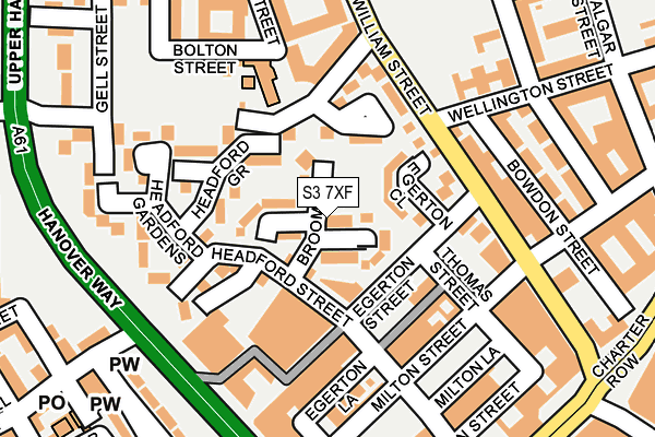 S3 7XF map - OS OpenMap – Local (Ordnance Survey)