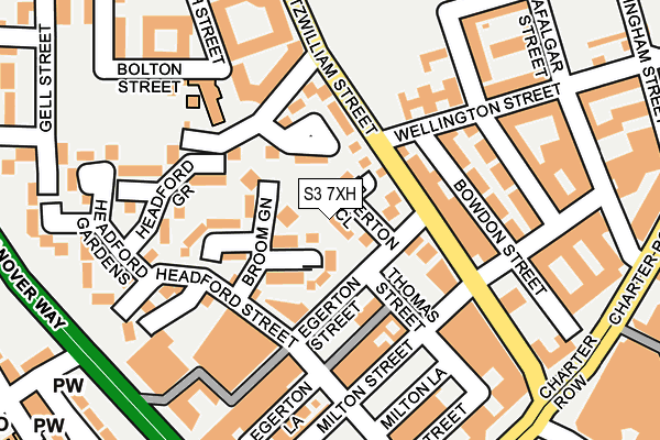 S3 7XH map - OS OpenMap – Local (Ordnance Survey)