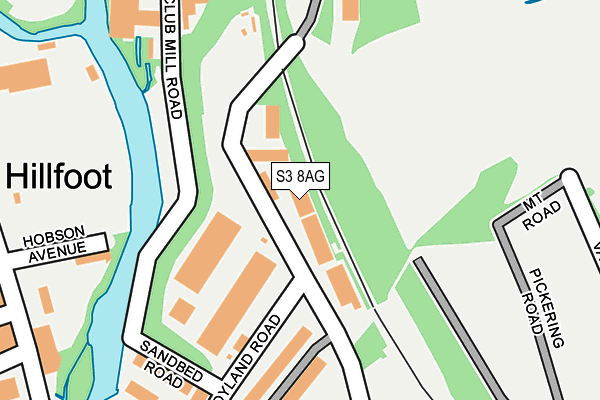 S3 8AG map - OS OpenMap – Local (Ordnance Survey)