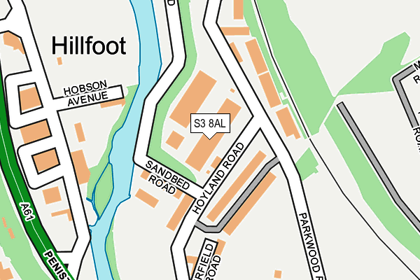 S3 8AL map - OS OpenMap – Local (Ordnance Survey)